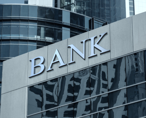 Bank building exterior