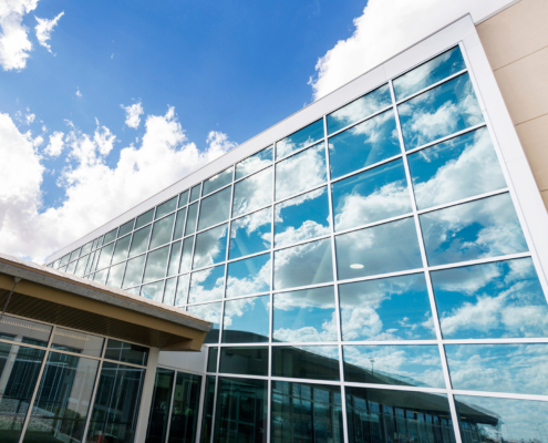 Modern Hospital Building With Glass Windows